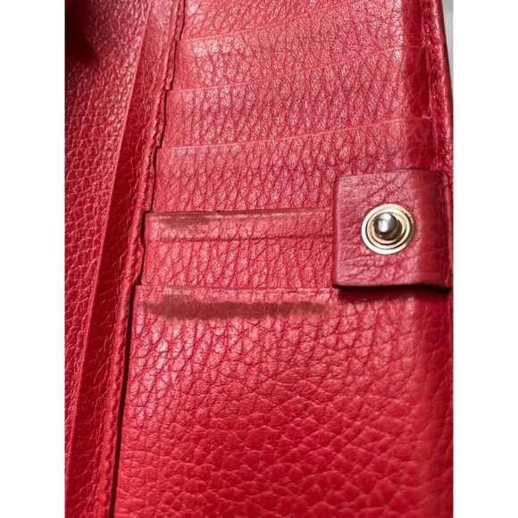 Gucci Wallet Bifold Long Leather Women’s One Size Red Authentic Designer Vintage - Picture 8 of 16